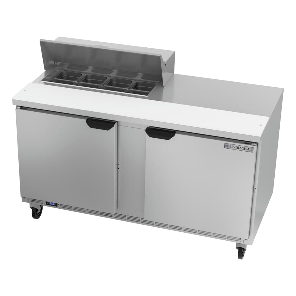 Beverage-Air SPE60HC-08 60" Hydrocarbon Series Sandwich/Salad Prep Table w/ Refrigerated Base, 115v