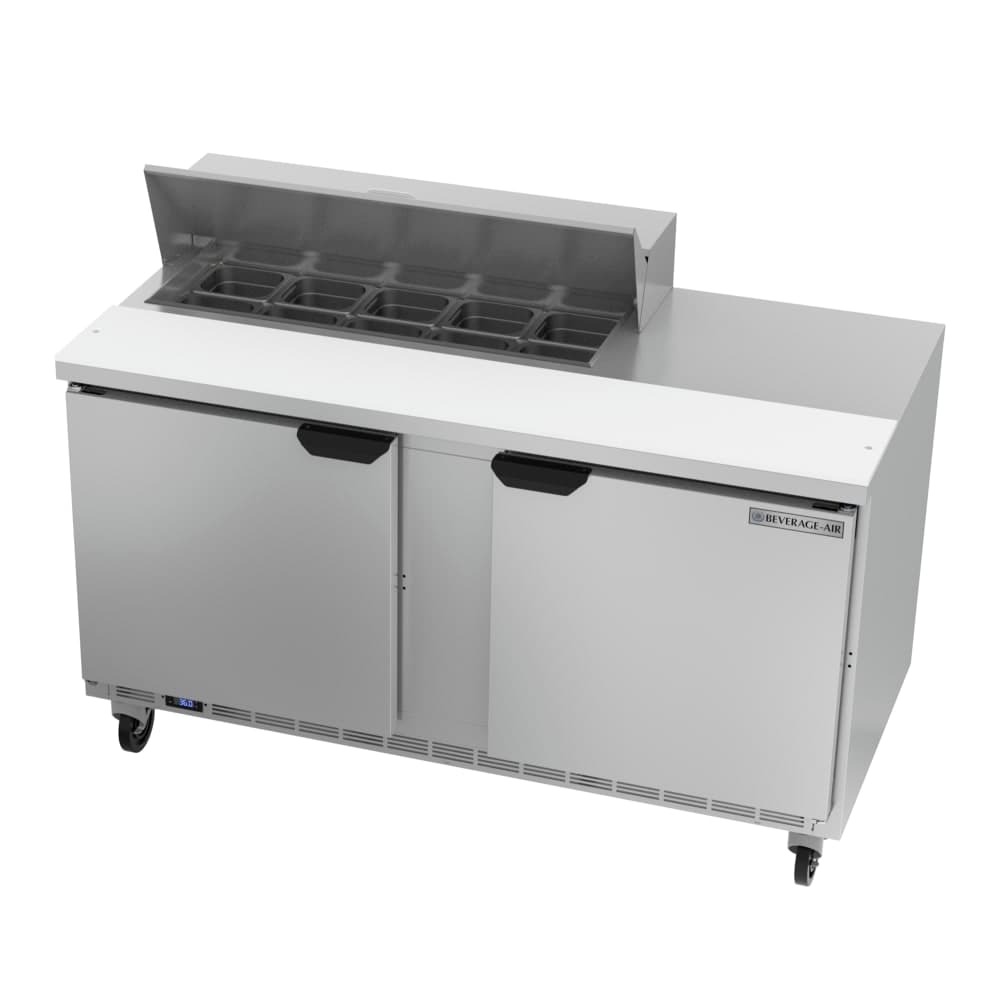 Beverage-Air SPE60HC-10 60" Hydrocarbon Series Sandwich/Salad Prep Table w/ Refrigerated Base, 115v