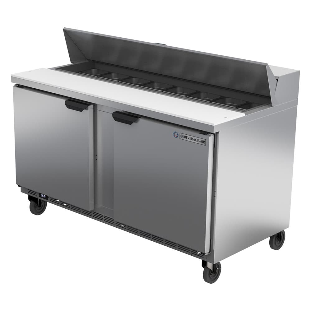 Beverage-Air SPE60HC-16 60" Hydrocarbon Series Sandwich/Salad Prep Table w/ Refrigerated Base, 115v