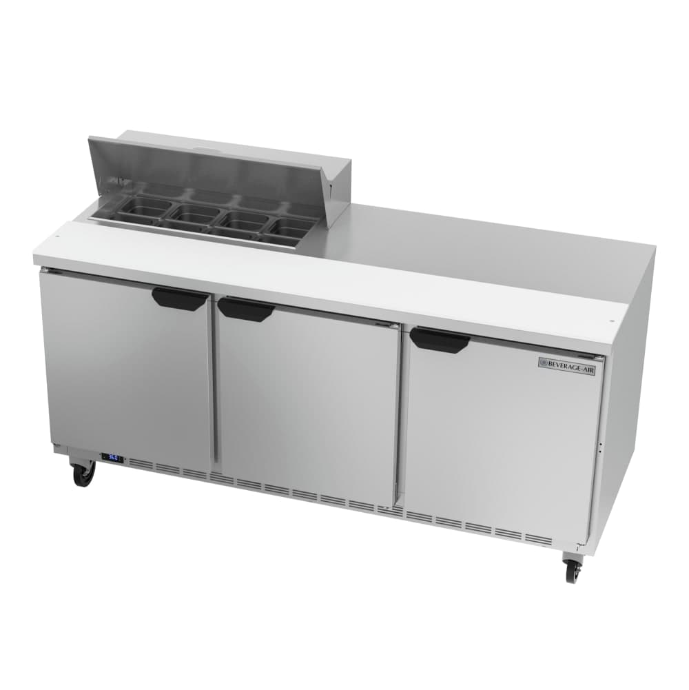 Beverage-Air SPE72HC-08 72" Hydrocarbon Series Sandwich/Salad Prep Table w/ Refrigerated Base, 115v