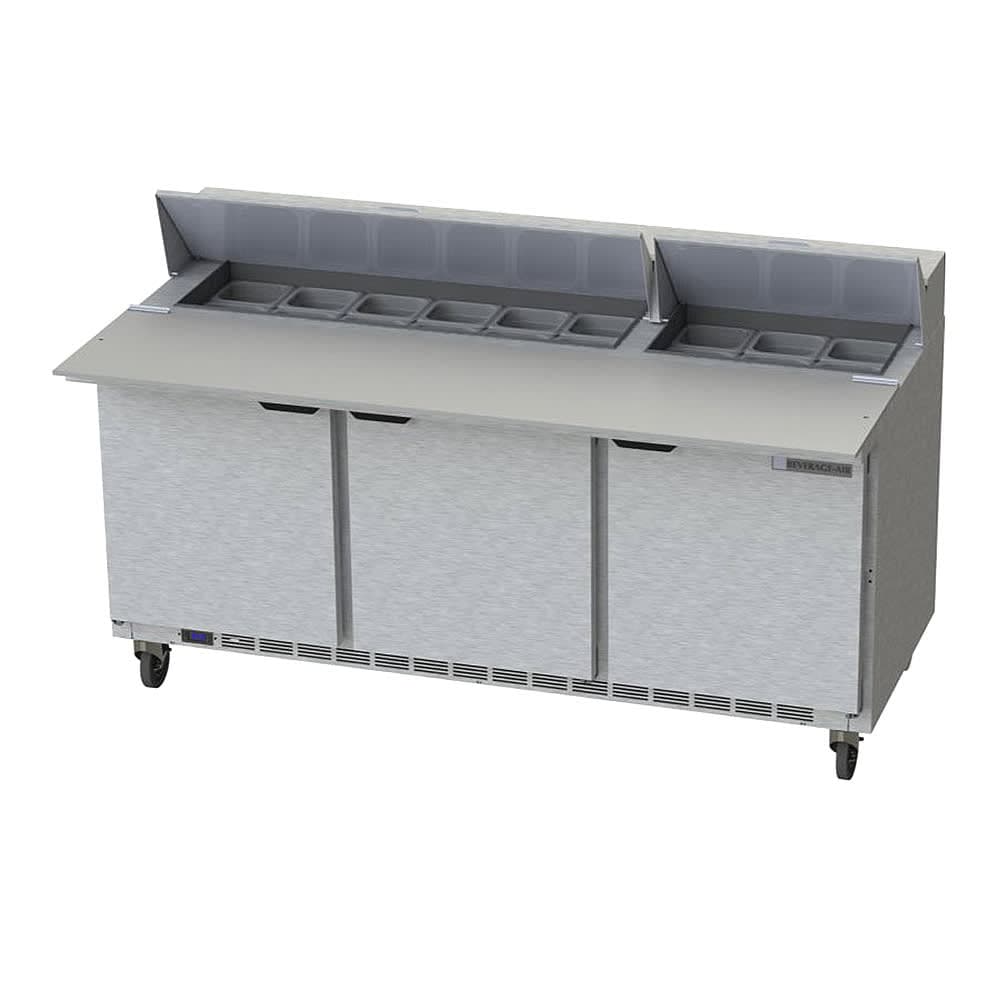 Beverage-Air SPE72HC-18C 72" Hydrocarbon Series Sandwich/Salad Prep Table w/ Refrigerated Base, 115v
