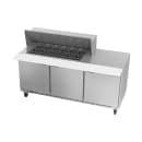 Beverage-Air SPE72HC-18M 72" Hydrocarbon Series Mega Top Sandwich/Salad Prep Table w/ Refrigerated Base, 115v thumbnail 3