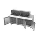 Beverage-Air SPE72HC-24M 72" Hydrocarbon Series Mega Top Sandwich/Salad Prep Table w/ Refrigerated Base, 115v thumbnail 4