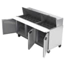 Beverage-Air SPE72HC-30M 72" Hydrocarbon Series Mega Top Sandwich/Salad Prep Table w/ Refrigerated Base, 115v thumbnail 2