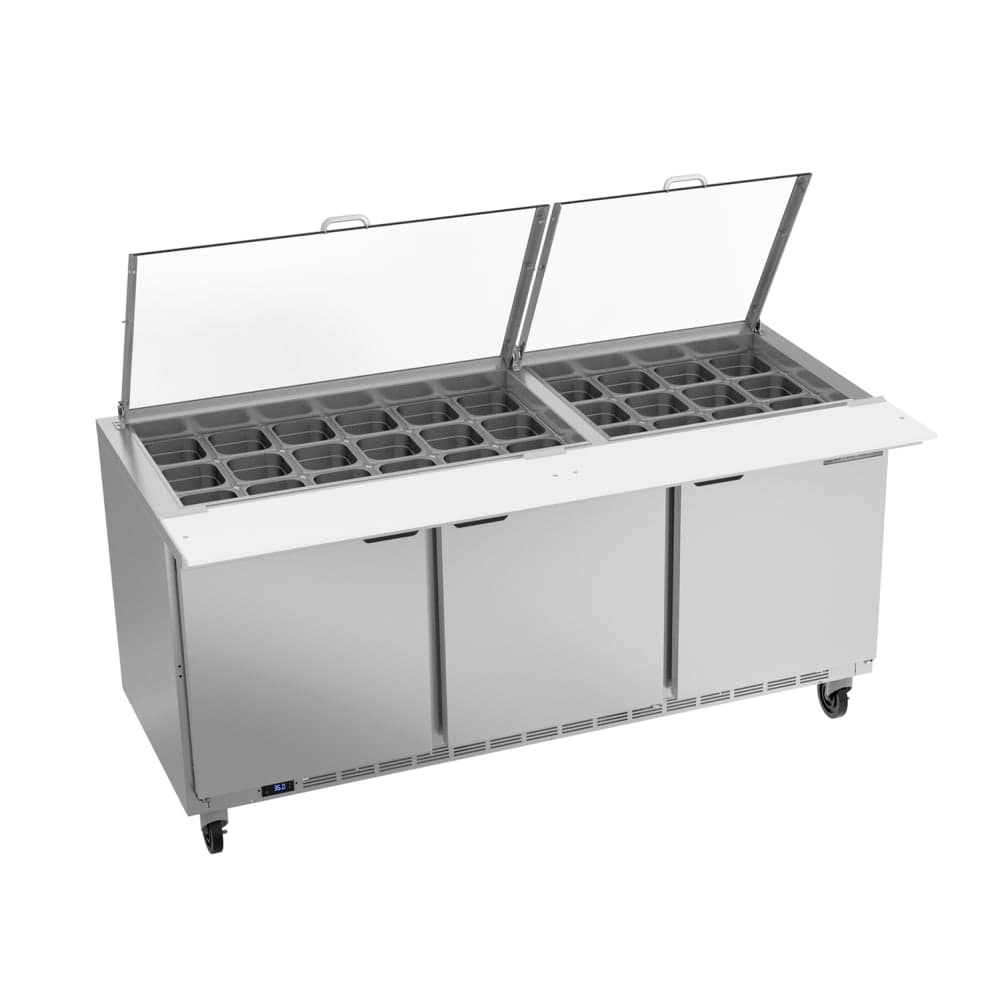Beverage-Air SPE72HC-30M-CL 72" Hydrocarbon Series Mega Top Sandwich/Salad Prep Table w/ Refrigerated Base, 115v