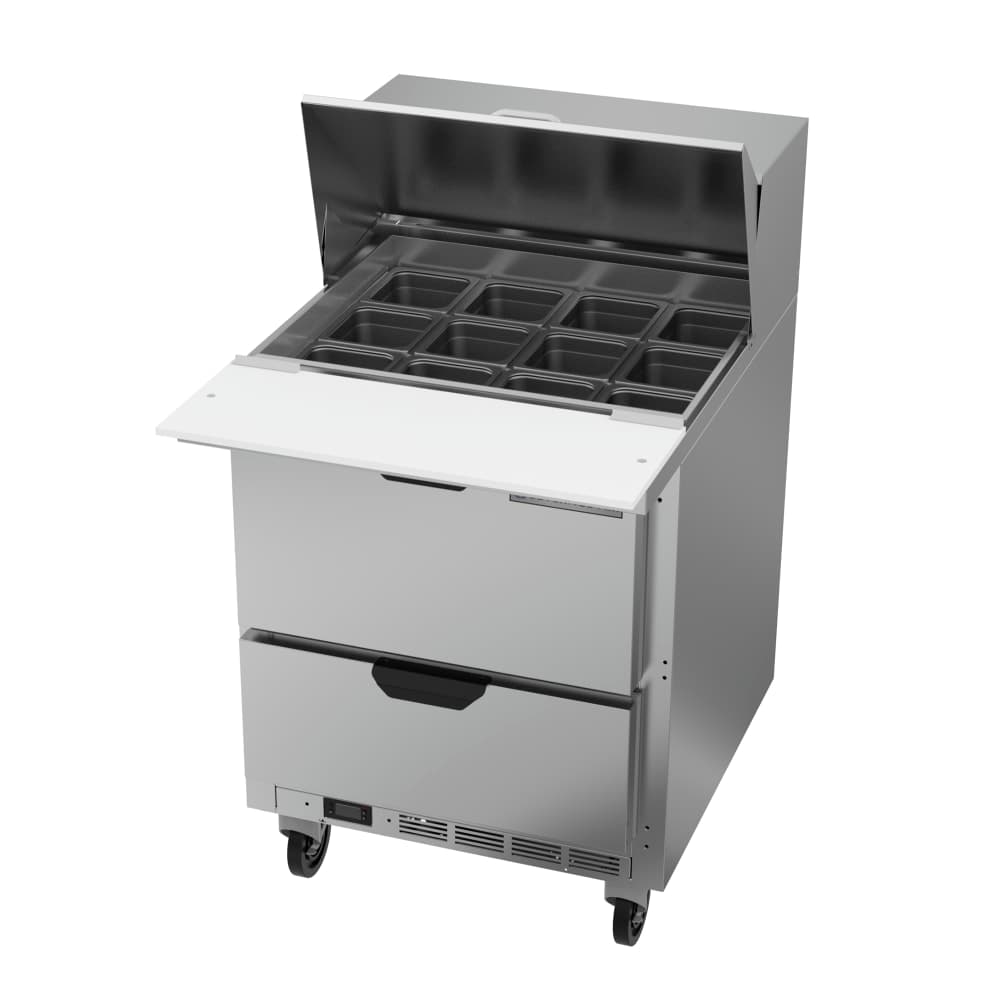 Beverage-Air SPED27HC-12M-B 27" Hydrocarbon Series Mega Top Sandwich/Salad Prep Table w/ Refrigerated Base, 115v