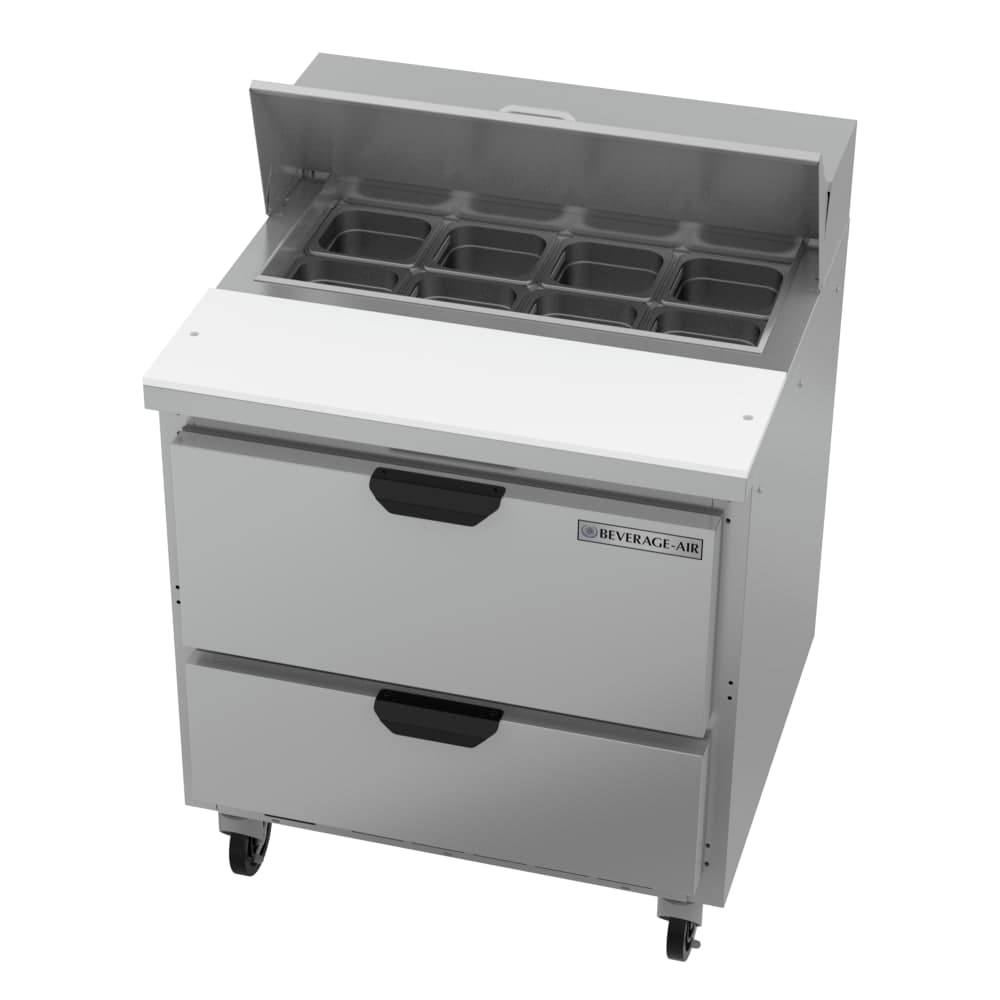 Beverage-Air SPED32HC-08-2 32" Hydrocarbon Series Sandwich/Salad Prep Table w/ Refrigerated Base, 115v