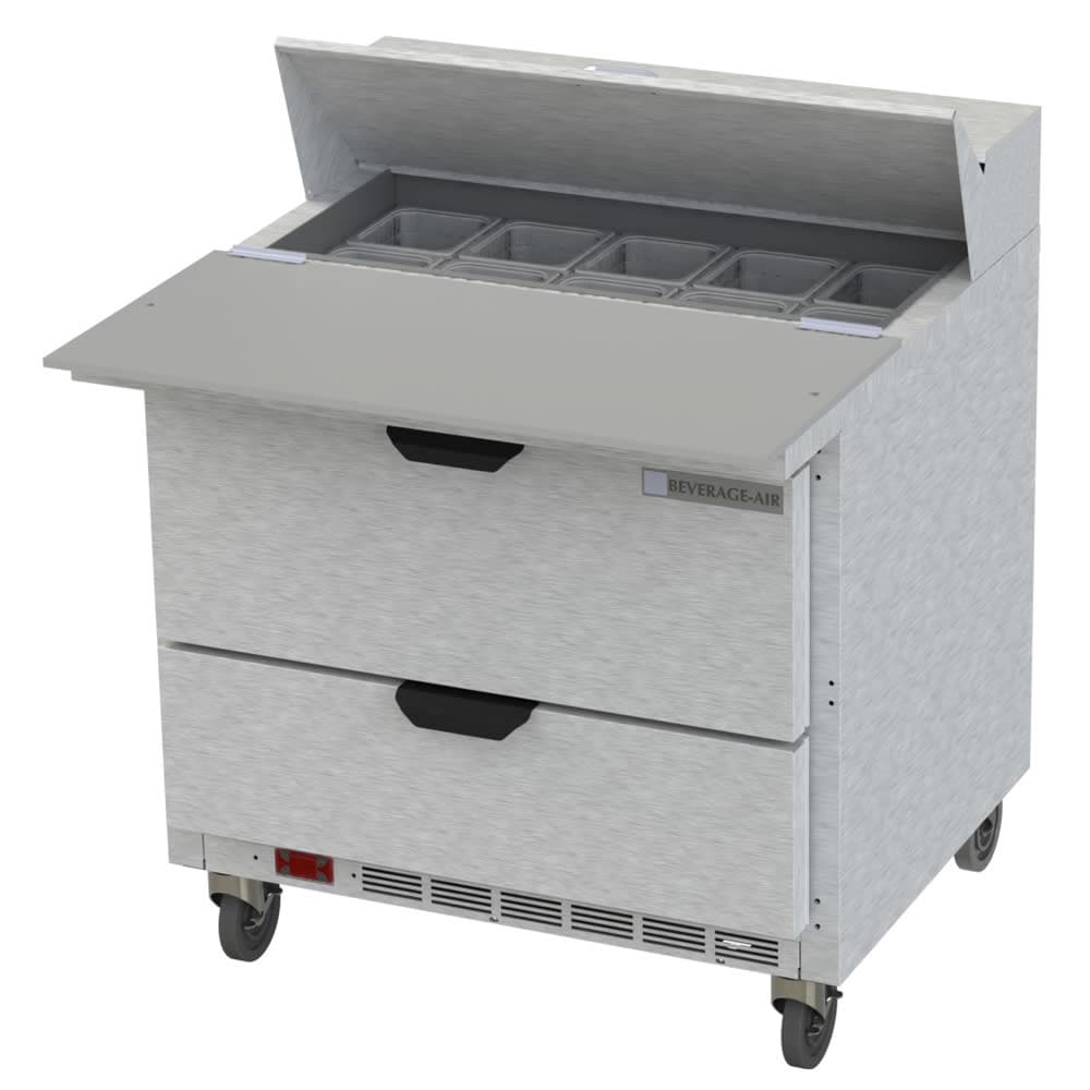 Beverage-Air SPED36HC-10C-2 36" Hydrocarbon Series Sandwich/Salad Prep Table w/ Refrigerated Base, 115v