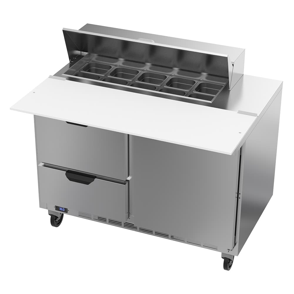 Beverage-Air SPED48HC-10C-2 48" Hydrocarbon Series Sandwich/Salad Prep Table w/ Refrigerated Base, 115v