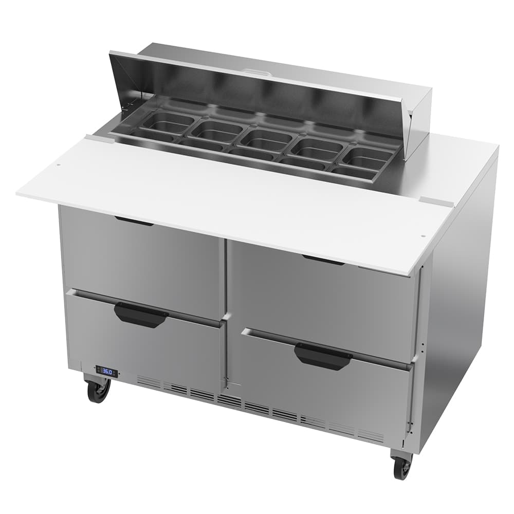 Beverage-Air SPED48HC-10C-4 48" Hydrocarbon Series Sandwich/Salad Prep Table w/ Refrigerated Base, 115v