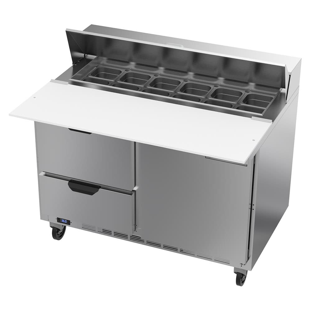 Beverage-Air SPED48HC-12C-2 48" Hydrocarbon Series Sandwich/Salad Prep Table w/ Refrigerated Base, 115v