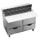 Beverage-Air SPED48HC-12C-4 48" Hydrocarbon Series Sandwich/Salad Prep Table w/ Refrigerated Base, 115v thumbnail 3