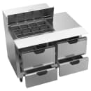Beverage-Air SPED48HC-12M-4 48" Hydrocarbon Series Mega Top Sandwich/Salad Prep Table w/ Refrigerated Base, 115v thumbnail 4