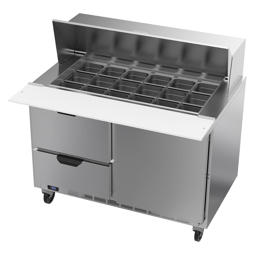 Beverage-Air SPED48HC-18M-2 48" Hydrocarbon Series Mega Top Sandwich/Salad Prep Table w/ Refrigerated Base, 115v