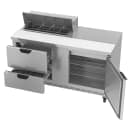 Beverage-Air SPED60HC-08-2 60" Hydrocarbon Series Sandwich/Salad Prep Table w/ Refrigerated Base, 115v thumbnail 2