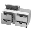 Beverage-Air SPED60HC-08-4 60" Hydrocarbon Series Sandwich/Salad Prep Table w/ Refrigerated Base, 115v thumbnail 2