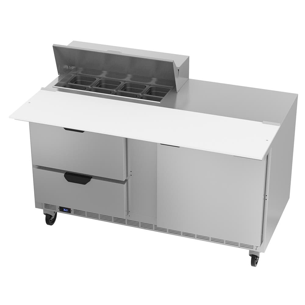 Beverage-Air SPED60HC-08C-2 60" Hydrocarbon Series Sandwich/Salad Prep Table w/ Refrigerated Base, 115v