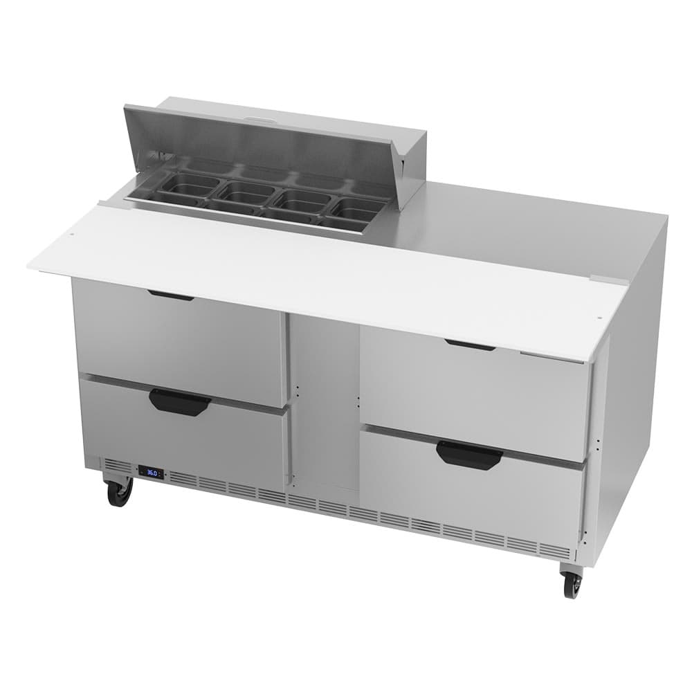 Beverage-Air SPED60HC-08C-4 60" Hydrocarbon Series Sandwich/Salad Prep Table w/ Refrigerated Base, 115v