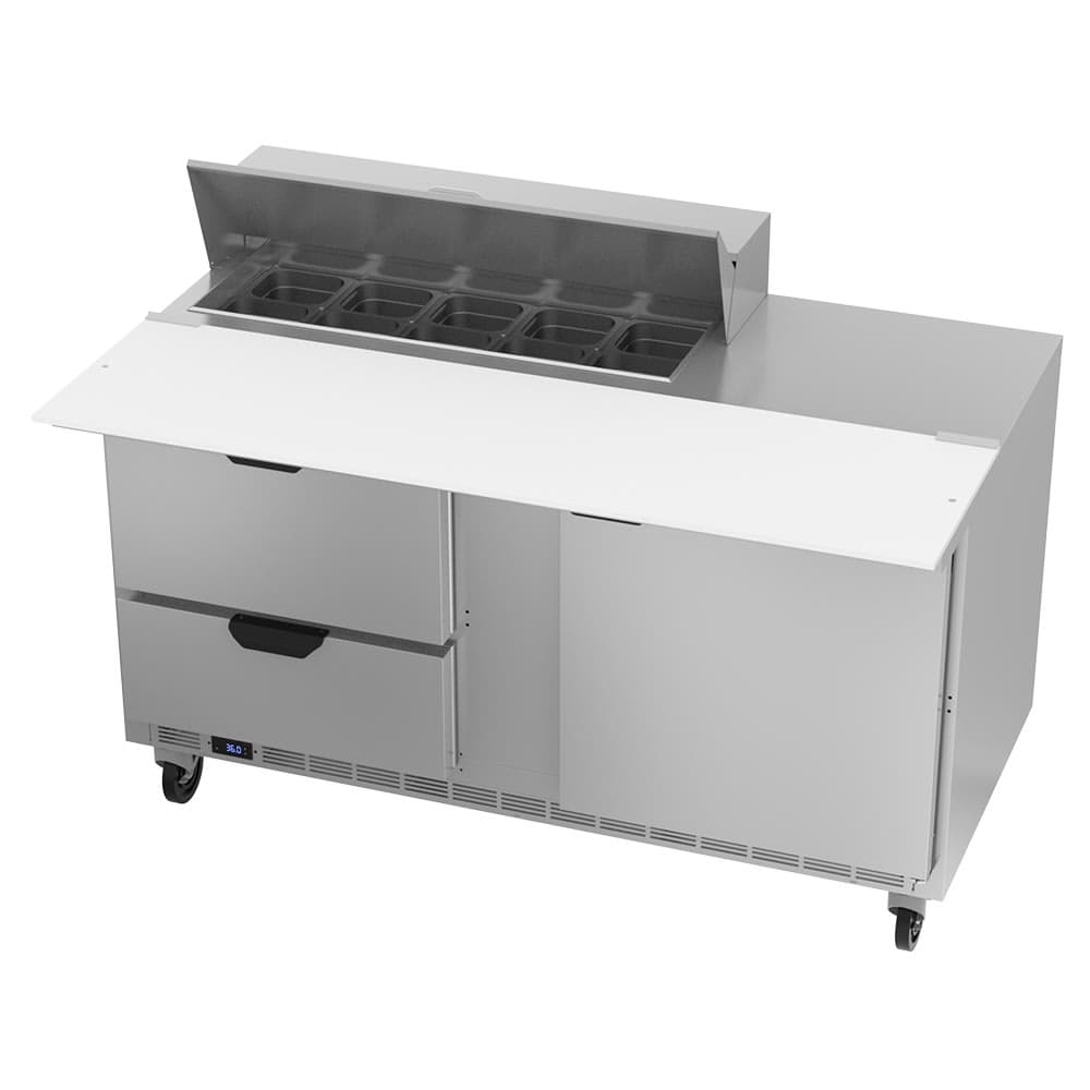 Beverage-Air SPED60HC-10C-2 60" Hydrocarbon Series Sandwich/Salad Prep Table w/ Refrigerated Base, 115v