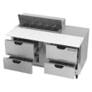 Beverage-Air SPED60HC-10C-4 60" Hydrocarbon Series Sandwich/Salad Prep Table w/ Refrigerated Base, 115v thumbnail 2
