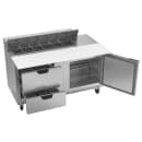 Beverage-Air SPED60HC-12C-2 60" Hydrocarbon Series Sandwich/Salad Prep Table w/ Refrigerated Base, 115v thumbnail 4
