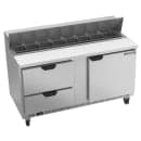 Beverage-Air SPED60HC-16-2 60" Hydrocarbon Series Sandwich/Salad Prep Table w/ Refrigerated Base, 115v thumbnail 3