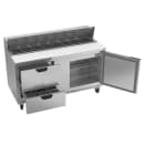 Beverage-Air SPED60HC-16-2 60" Hydrocarbon Series Sandwich/Salad Prep Table w/ Refrigerated Base, 115v thumbnail 4