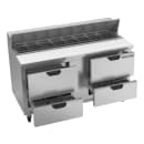 Beverage-Air SPED60HC-16-4 60" Hydrocarbon Series Sandwich/Salad Prep Table w/ Refrigerated Base, 115v thumbnail 4