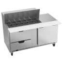 Beverage-Air SPED60HC-18M-2 60" Hydrocarbon Series Mega Top Sandwich/Salad Prep Table w/ Refrigerated Base, 115v thumbnail 3