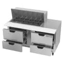 Beverage-Air SPED60HC-18M-4 60" Hydrocarbon Series Mega Top Sandwich/Salad Prep Table w/ Refrigerated Base, 115v thumbnail 2