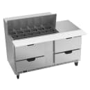 Beverage-Air SPED60HC-18M-4 60" Hydrocarbon Series Mega Top Sandwich/Salad Prep Table w/ Refrigerated Base, 115v thumbnail 3