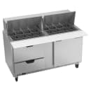Beverage-Air SPED60HC-24M-2 60" Hydrocarbon Series Mega Top Sandwich/Salad Prep Table w/ Refrigerated Base, 115v thumbnail 3