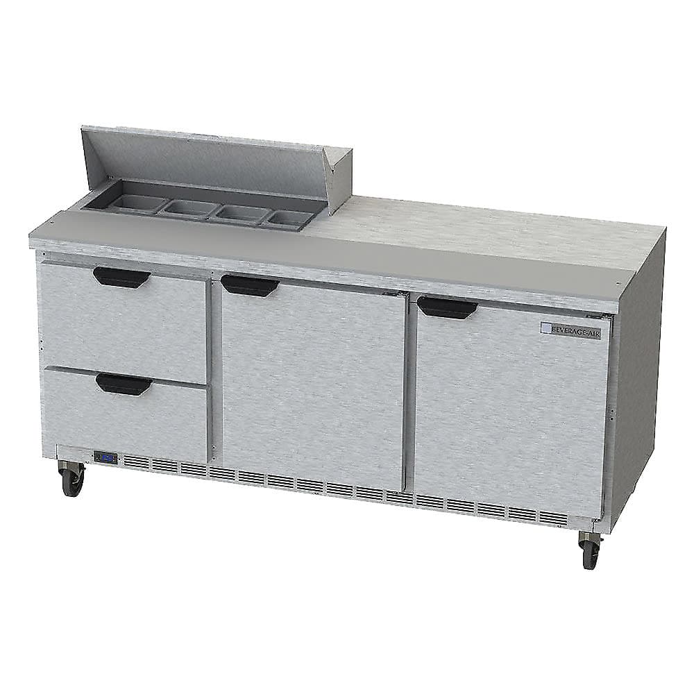 Beverage-Air SPED72HC-08-2 72" Hydrocarbon Series Sandwich/Salad Prep Table w/ Refrigerated Base, 115v