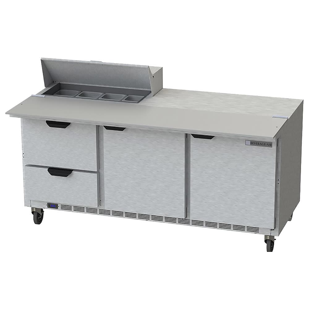 Beverage-Air SPED72HC-08C-2 72" Hydrocarbon Series Sandwich/Salad Prep Table w/ Refrigerated Base, 115v