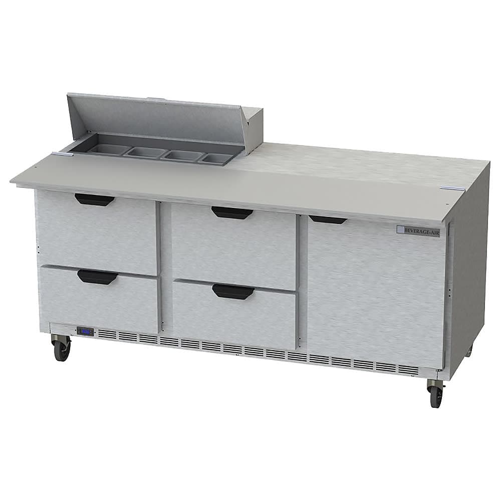Beverage-Air SPED72HC-08C-4 72" Hydrocarbon Series Sandwich/Salad Prep Table w/ Refrigerated Base, 115v