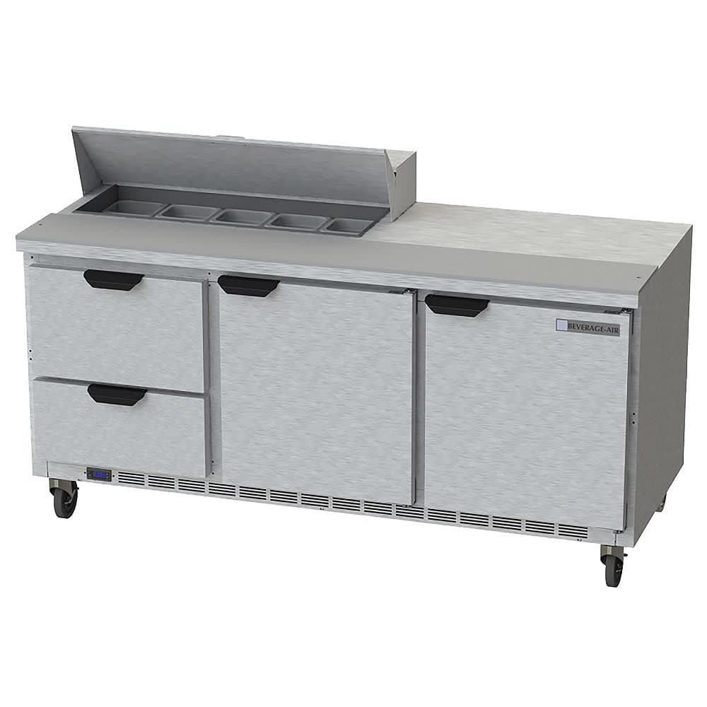 Beverage-Air SPED72HC-10-2 72" Hydrocarbon Series Sandwich/Salad Prep Table w/ Refrigerated Base, 115v