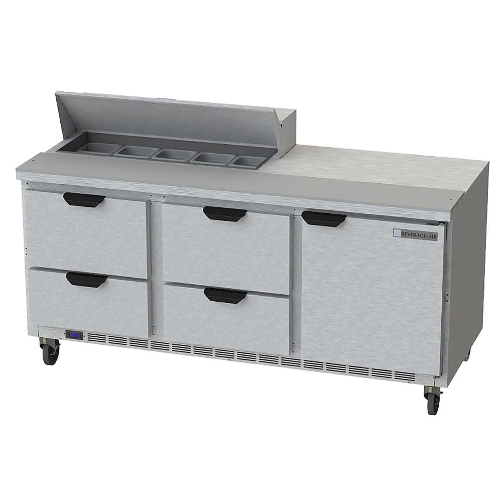 Beverage-Air SPED72HC-10-4 72" Hydrocarbon Series Sandwich/Salad Prep Table w/ Refrigerated Base, 115v