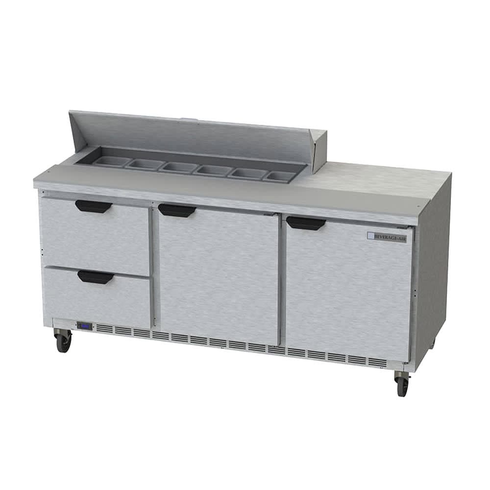 Beverage-Air SPED72HC-12-2 72" Hydrocarbon Series Sandwich/Salad Prep Table w/ Refrigerated Base, 115v