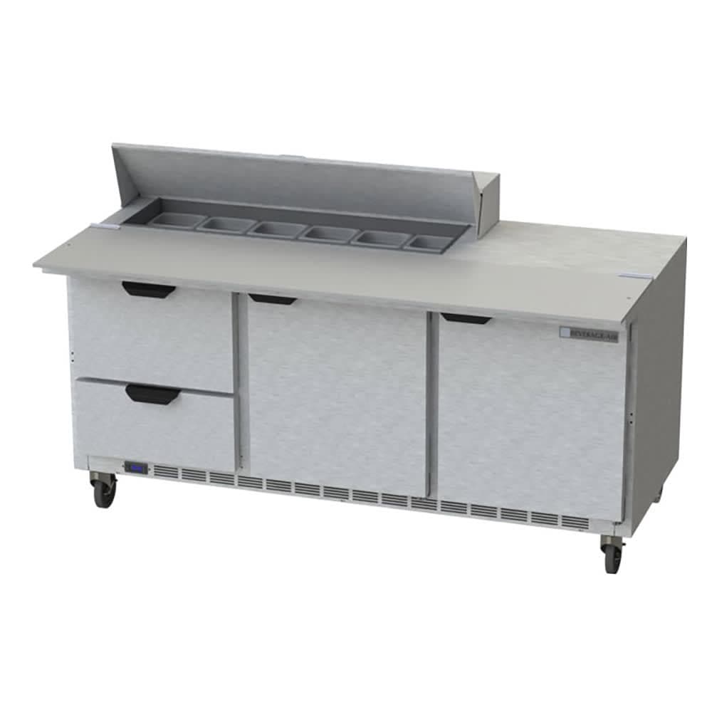 Beverage-Air SPED72HC-12C-2 72" Hydrocarbon Series Sandwich/Salad Prep Table w/ Refrigerated Base, 115v