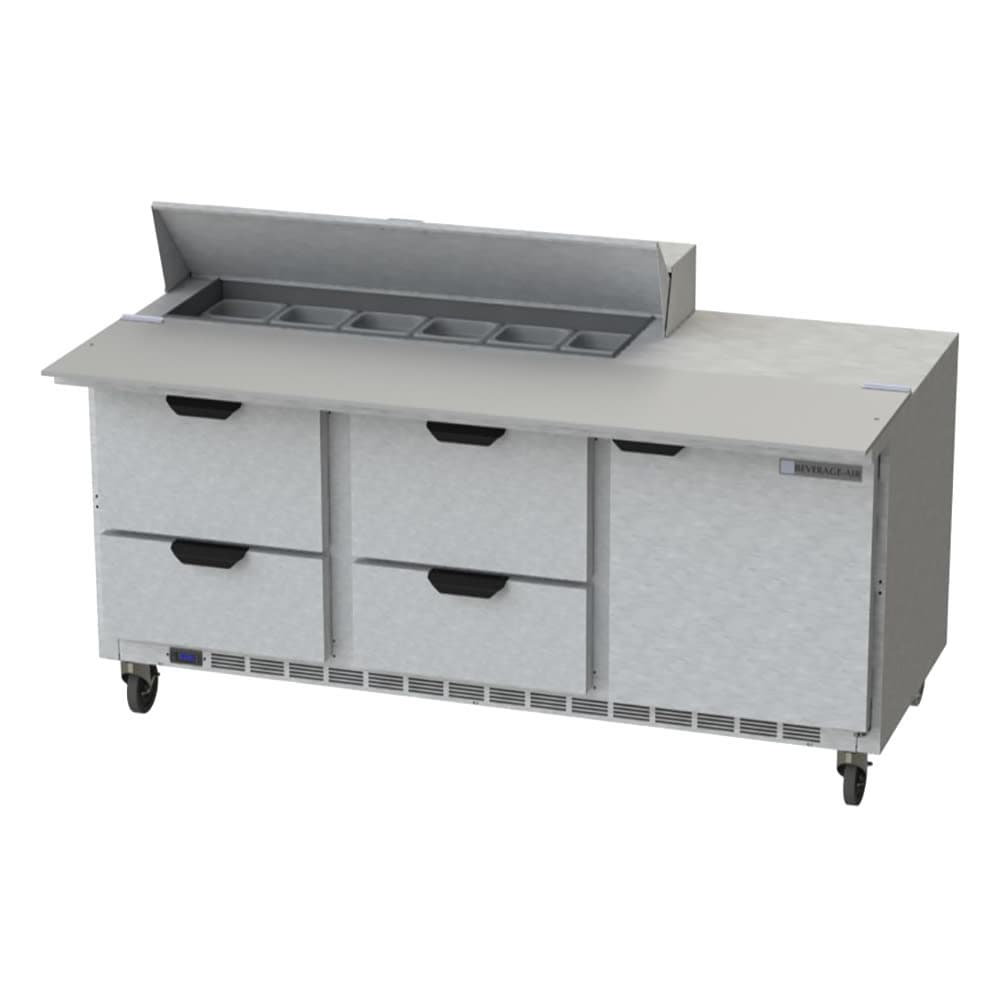Beverage-Air SPED72HC-12C-4 72" Hydrocarbon Series Sandwich/Salad Prep Table w/ Refrigerated Base, 115v
