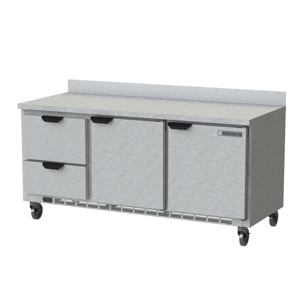 Beverage-Air WTRD72AHC-2 72" Worktop Refrigerator w/ (3) Section, 115v