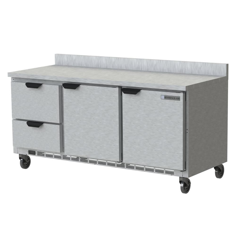 Beverage-Air WTRD72AHC-2-FIP 72" Worktop Refrigerator w/ (3) Section, 115v