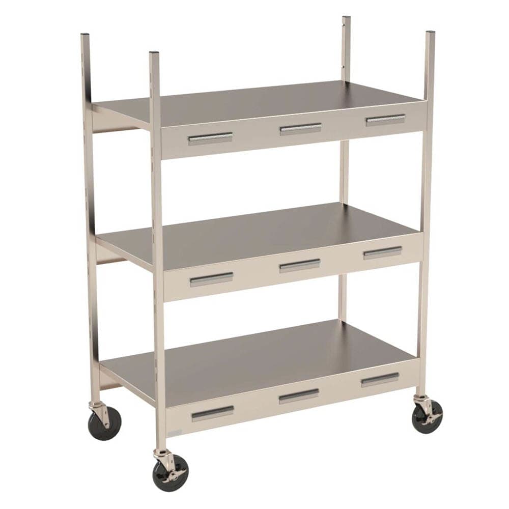 Lakeside 172619 3 tier Grab n' Go Breakfast Cart - 42 1/2"L x 22 1/4"W, Stainless Steel