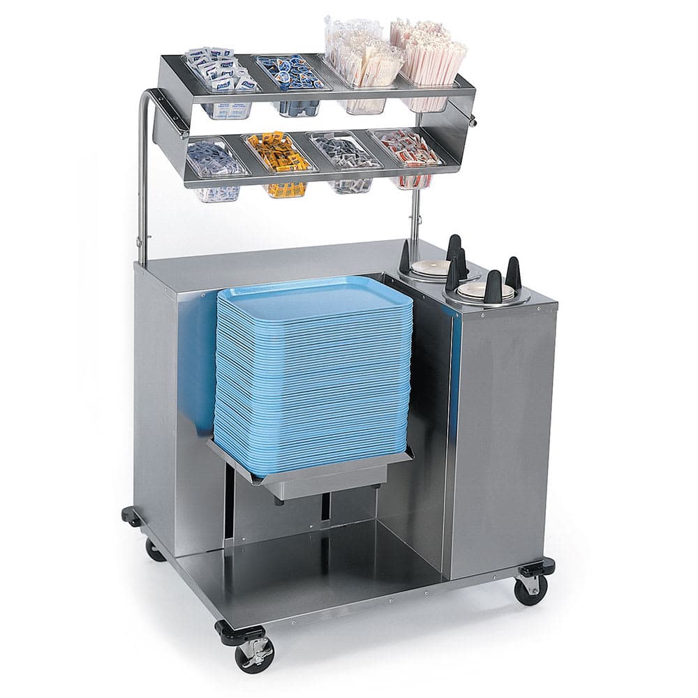 Lakeside 2620 Mobile Tray Starter w/ Tray & Plate Dispenser