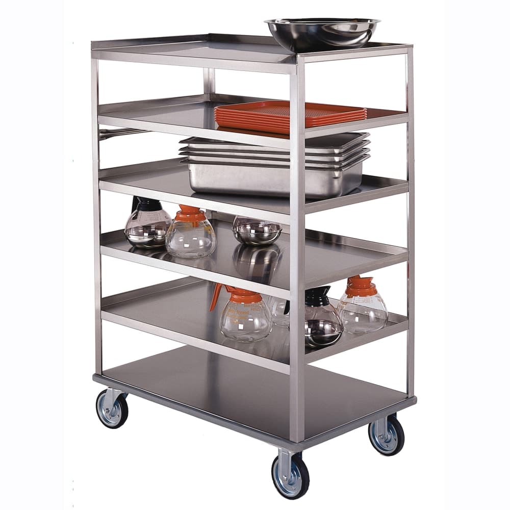 Lakeside 448 Queen Mary Cart - 6 Levels, 500 lb. Capacity, Stainless, Raised Edges