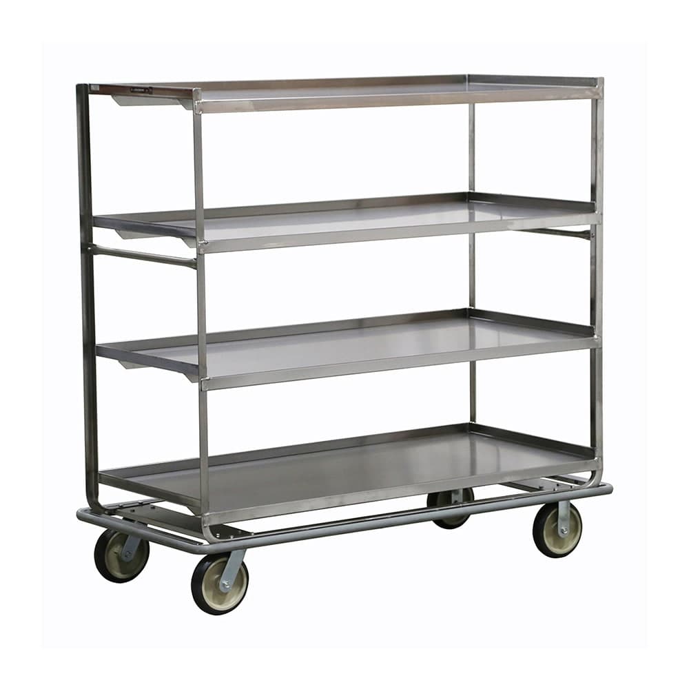 Lakeside 564 Queen Mary Cart - 4 Levels, 1000 lb. Capacity, Stainless, Raised Edges
