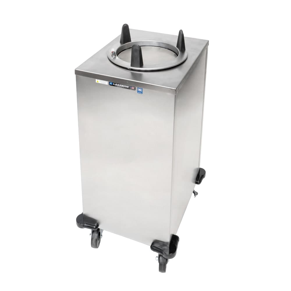Lakeside 6110 22 1/2" Heated Mobile Dish Dispenser w/ (1) Column - Stainless, 120v