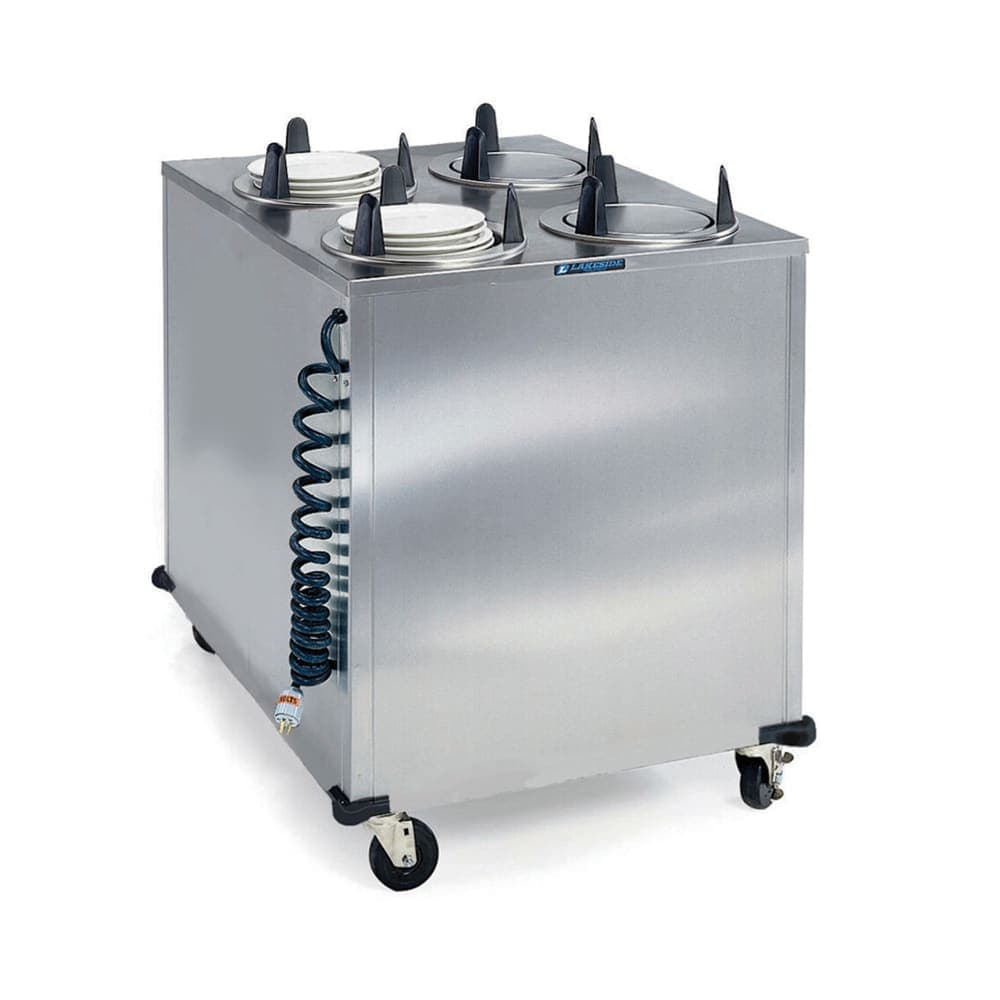 Lakeside 6410 32" Heated Mobile Dish Dispenser w/ (4) Columns - Stainless, 220v/1ph