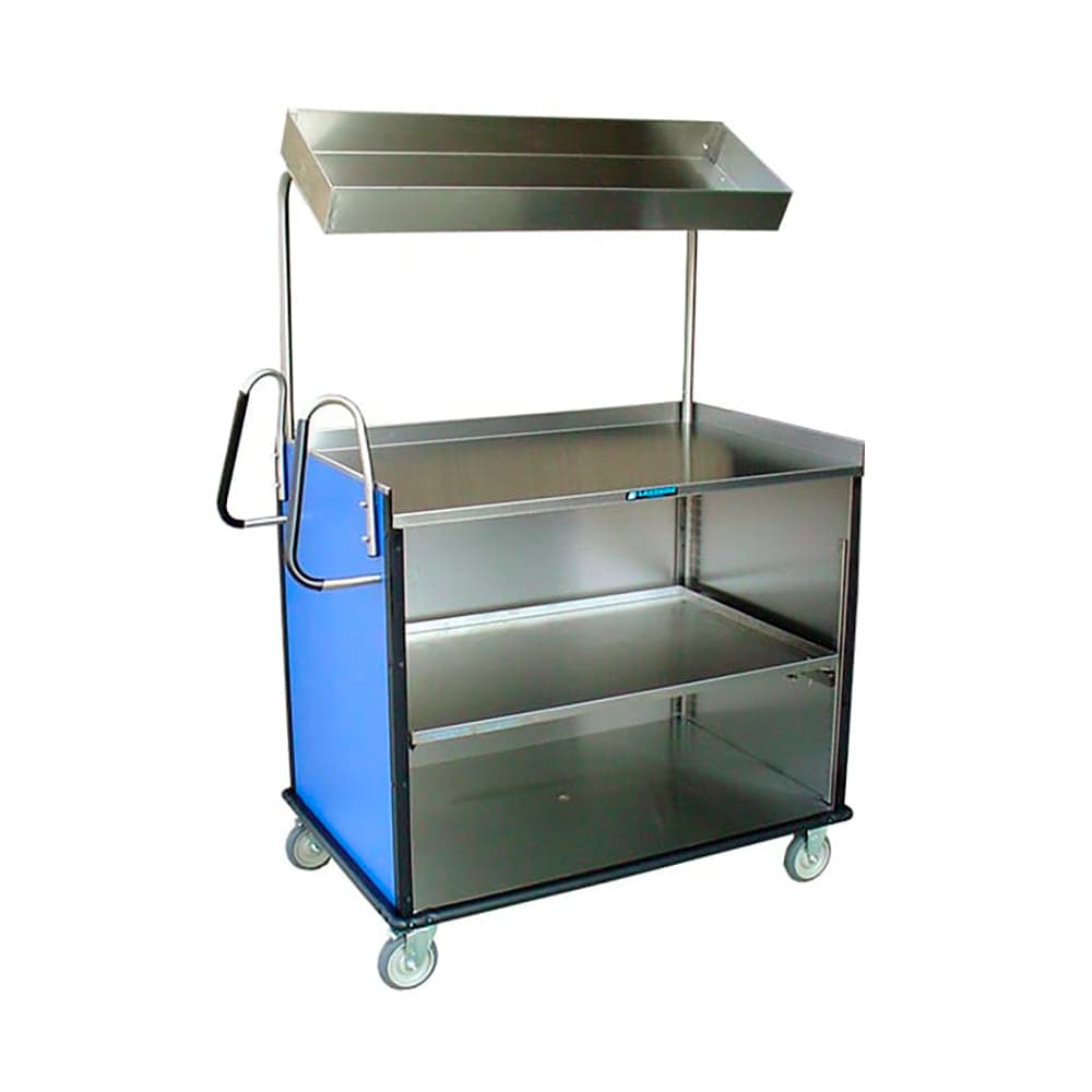 Lakeside 660 Food Cart w/ Overshelf, 49"L x 28 1/4"W x 72 1/4"H, Red