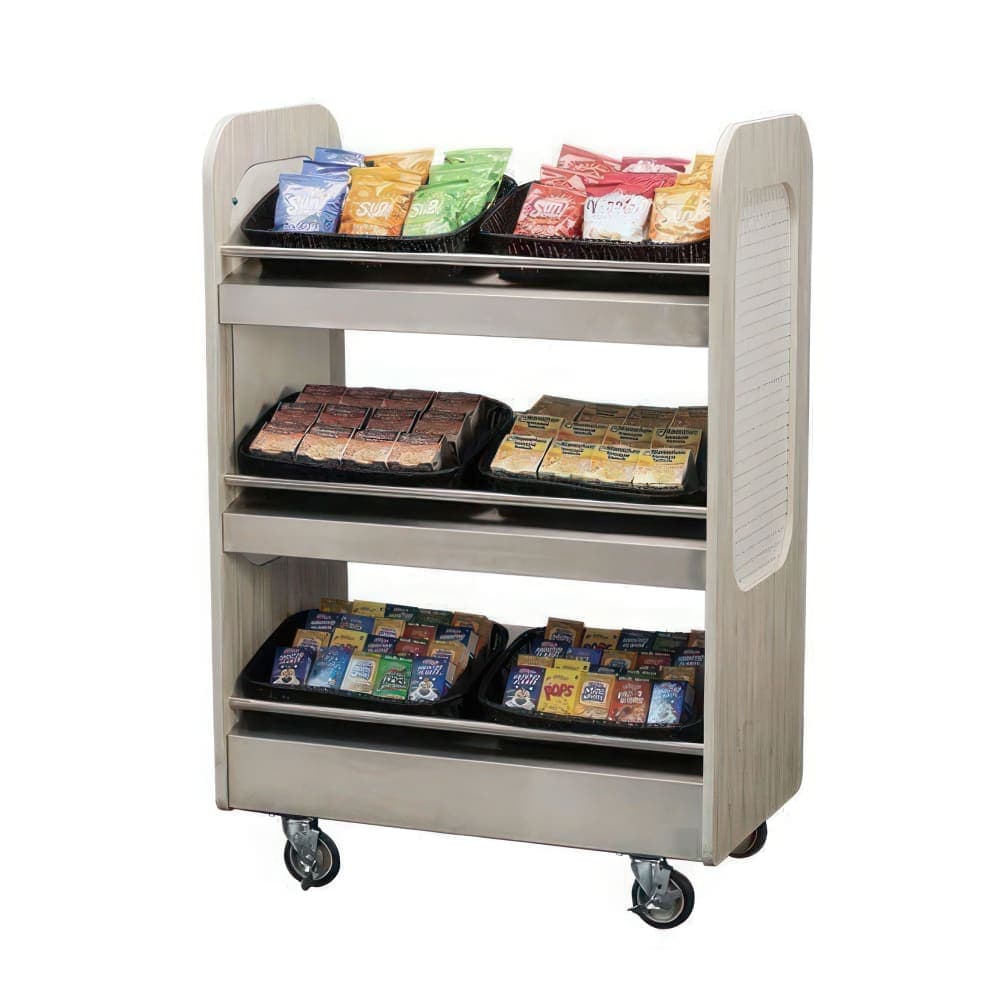 Lakeside 688 3 Level Food Merchandising Cart - 41"W x 23 3/4"D x 59 1/2"H, Stainless